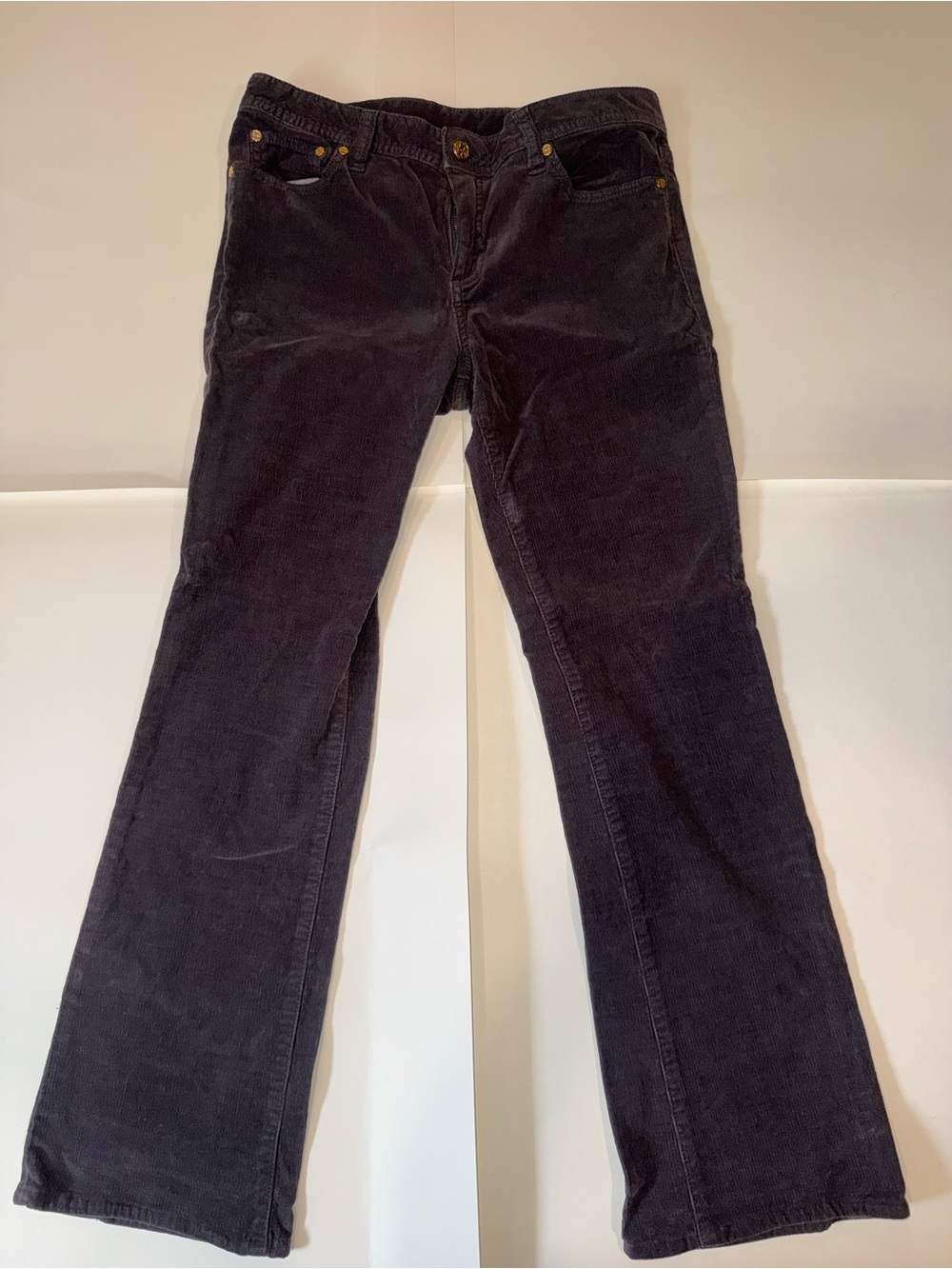 Tory Burch Corduroy Bootcut Pants Embroidered Pockets Quiet Luxury Designer 29